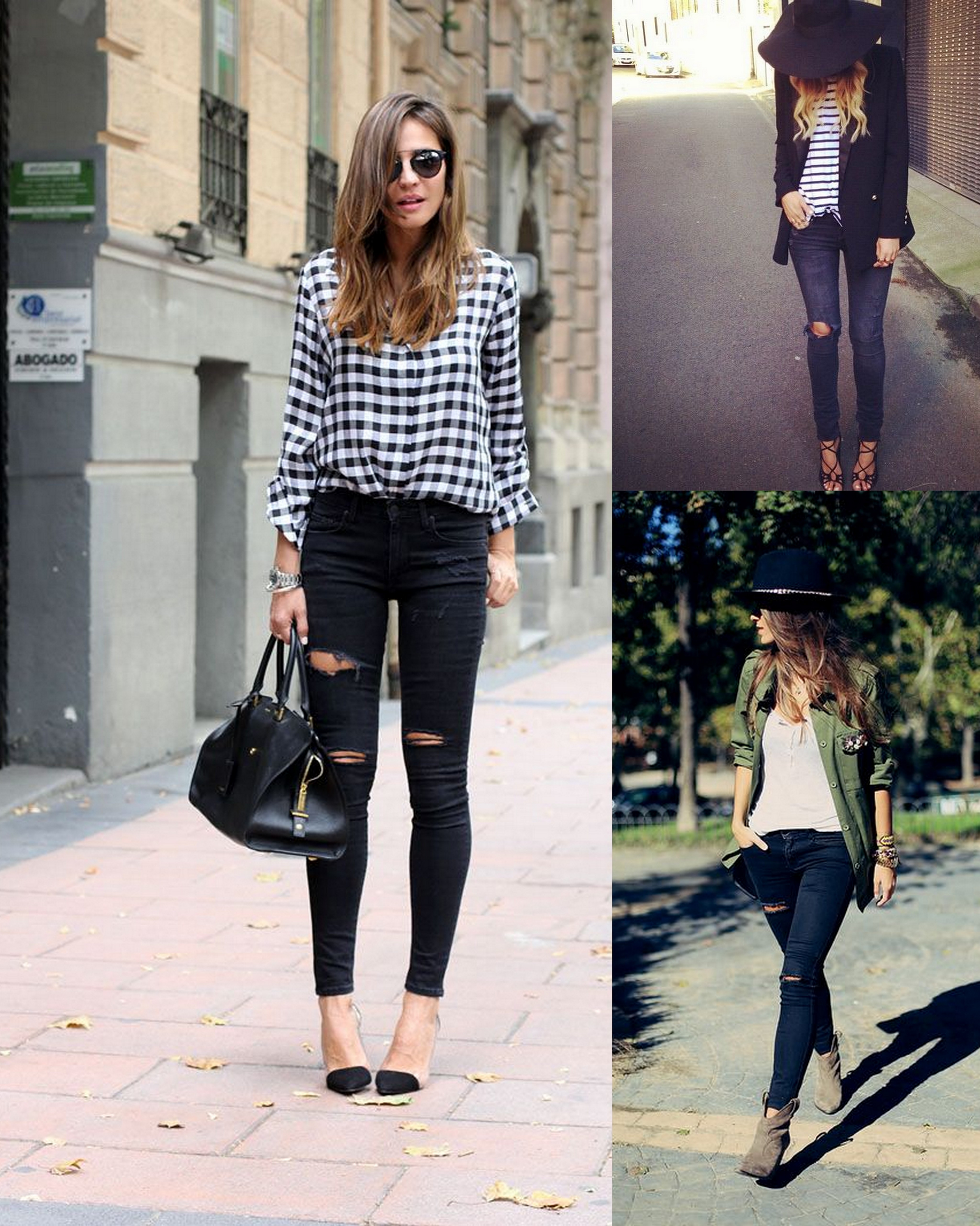 black skinny jean outfits